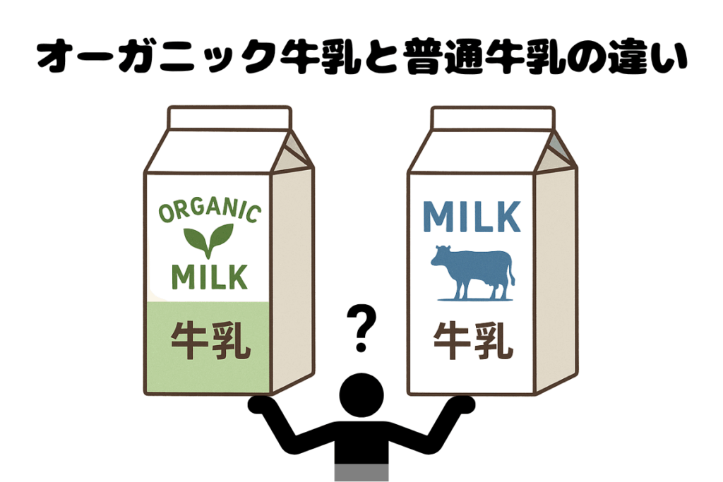 オーガニック牛乳と普通牛乳3つの違い