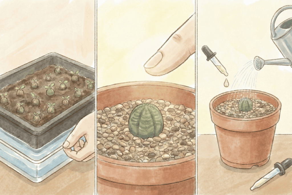 オベサ実生の腰水はいつまで？卒業のタイミングと管理