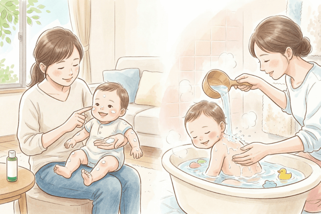 アロベビー日焼け止めの効果を高める塗り方と落とし方